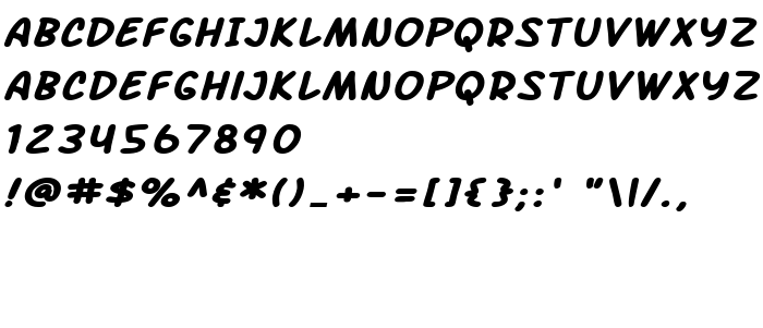 Pratinjauan jenis huruf SF Arch Rival Extended Bold Italic