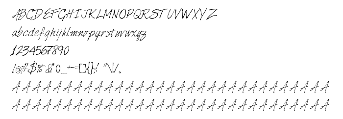 Pratinjauan jenis huruf HarabaraHand Italic