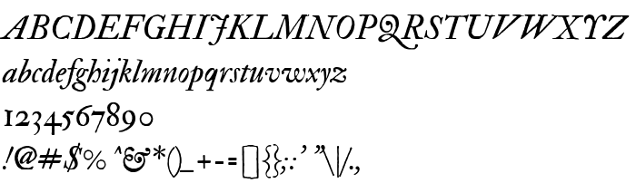 Pratinjauan jenis huruf IM FELL Double Pica PRO Italic