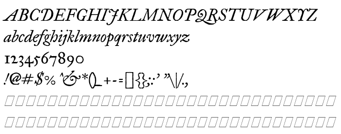 Pratinjauan jenis huruf IM FELL Great Primer PRO Italic