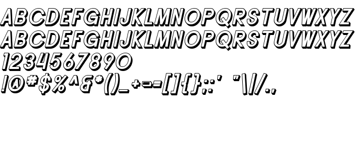 Pratinjauan jenis huruf SF Buttacup Lettering Shaded Oblique