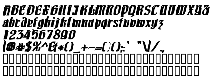 Pratinjauan jenis huruf Pittoresk Bold Oblique