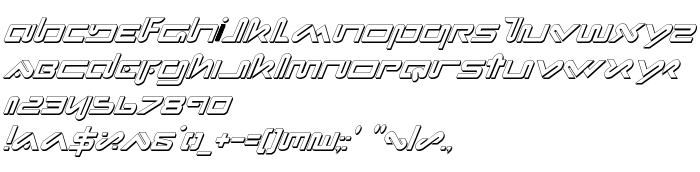 Pratinjauan jenis huruf Xephyr Shadow Italic