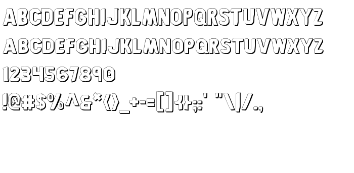 Pratinjauan jenis huruf Bronic Shadow