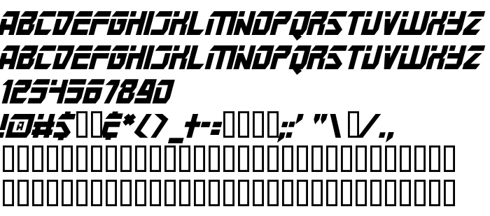 Pratinjauan jenis huruf Mars Police Italic