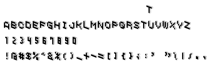 Pratinjauan jenis huruf DemonCubicBlockFont Black