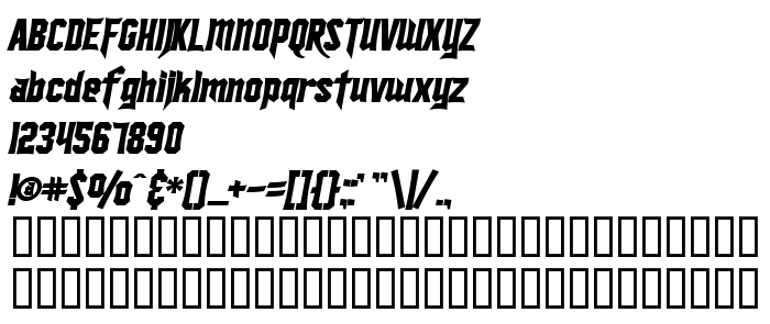 Pratinjauan jenis huruf SF Ironsides Bold Italic