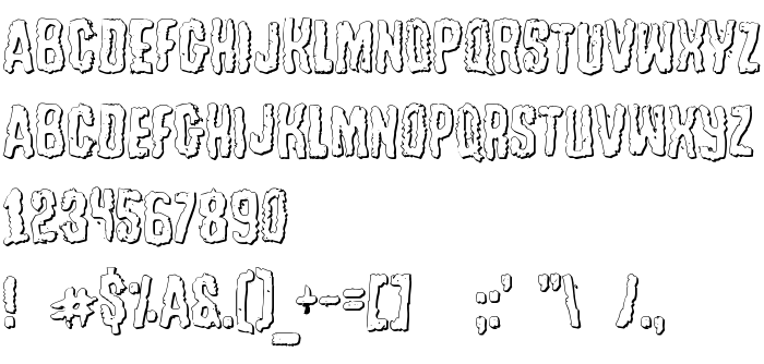 Pratinjauan jenis huruf Tussle Outline