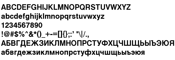 Pratinjauan jenis huruf Cyrvetica Bold