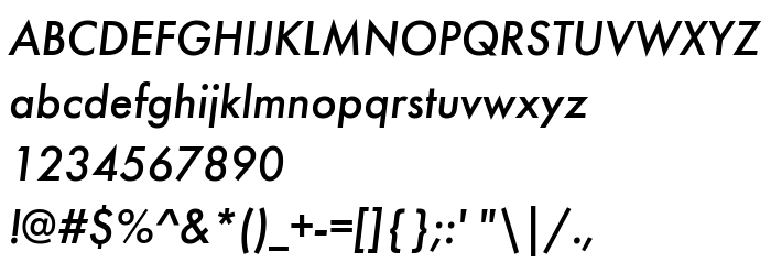 Pratinjauan jenis huruf FuturisCTT Italic