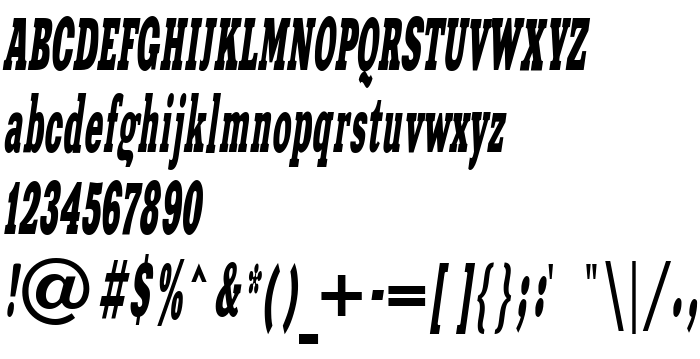 Pratinjauan jenis huruf XeniaWesternC Italic