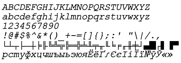 Pratinjauan jenis huruf ER Kurier 866 Italic