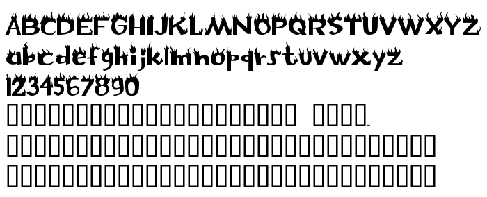 Pratinjauan jenis huruf Flame